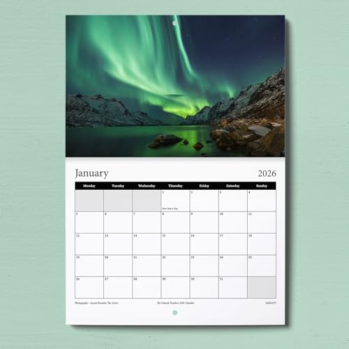 2026 Natural Wonders Wall Calendar Featuring Stunning Photography of Natural Wonders From Around The World - Includes All UK & World Holidays & Dates | Perfect Christmas Calendar for Home And Office