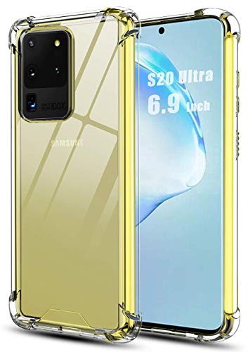 Huness Galaxy S20 Ultra Case,Clear Hard PC Back Protective and Soft Flexible TPU Case for Samsung Galaxy S20 Ultra 5G (6.9 inch) (Clear)