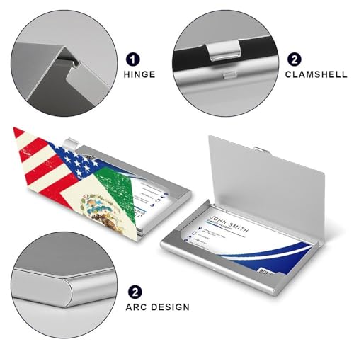 U.S.A Mexico Flag Business Card Holder Slim Credit Case Pocket Name Case Wallet for Men Women4