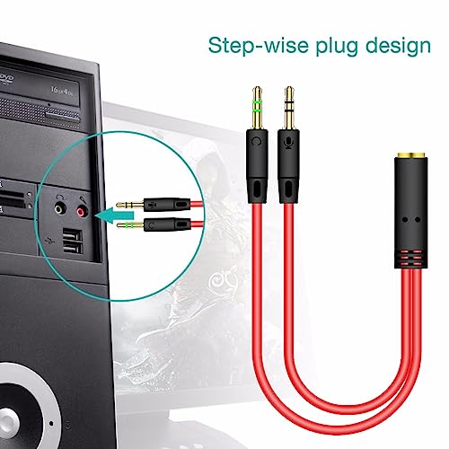 Cable divisor jack 3.5mm para auriculares y micrófono miniatura 3