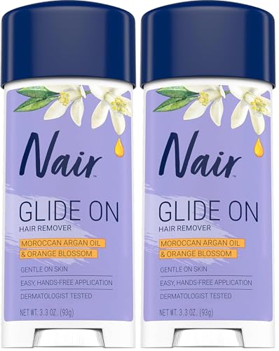 Image of Nair Glide On Hair Removal Cream, Arm, Leg, and Bikini Hair Remover, Depilatory Cream, 3.3 Oz Stick (Pack of 2)