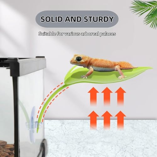 Image of 3PCS Reptile & Fish Tank Leaf Rest Platform - Gecko, Frog, Betta Resting Hammock - Crested Gecko Tank Decor, Suction Cup Leaf Pad (Pink)
