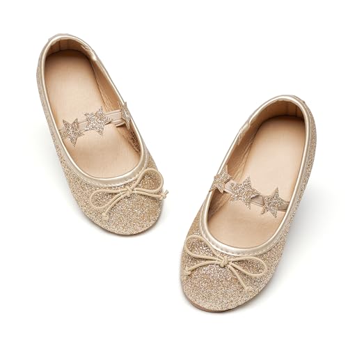 Image of GINFIVE Toddler Girls Dress Shoes Little Girls Mary Janes Ballerina Flats Shoes Toddler