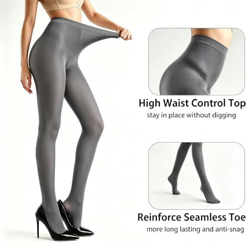 Image of HA WA Women 80D Opaque Tights High Waist Control Top Pantyhose