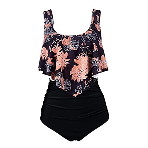 Femmes de maillot de bain ébouriffées en bikini de taille à la taille de deux pièces avec une taille de maillot de bain à taille haute de taille xxl maternité Cover