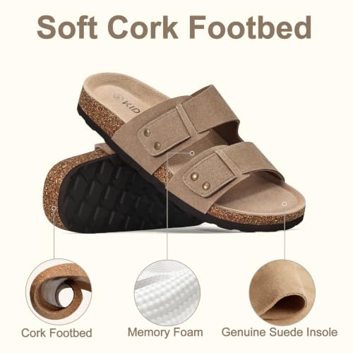 Image of KIDMI Women's Cork Footbed Casual Summer Sandals with Mild Arch Support