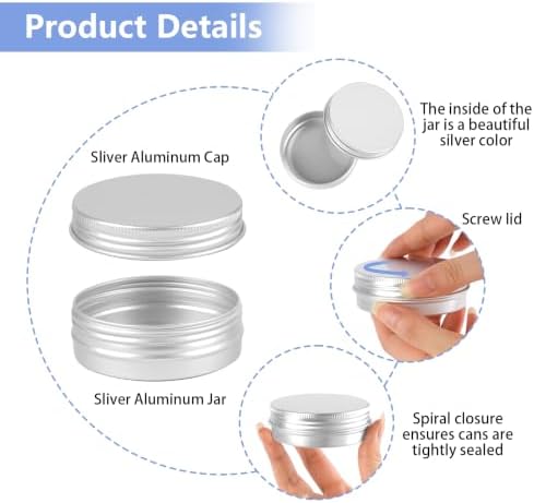 24 Pack 2 Oz Salve Tins with Lids, Small Refillable Metal Tin Containers - 1