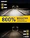 AUXITO 9005/HB3 H11/H9/H8 Fog Light, H8 H9 HB3 Bulbs Combo 5 Mins Install, Plug-N-Play, White Light, IP68 Waterproof, Pack of 4