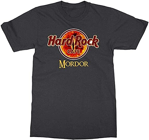 Hard Mordor Cafe Rock - Camiseta para hombre, color negro, gris oscuro, XL