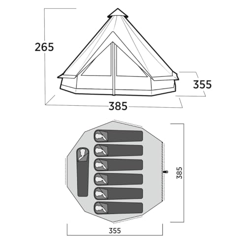 Carpa tipi Easy Camp para 7 personas resistente al agua miniatura 4
