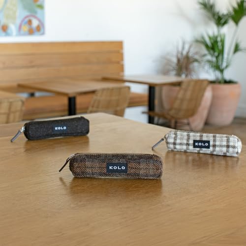 Image of Kolo Parker Mini Pen, Pencil and Marker Case, Compact and Lightweight, Waxed Canvas, Ochre