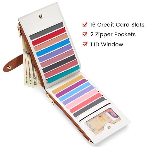 Image of Travelambo RFID Wallet Women Large Size Bifold Multi Card Wallet Case with Zipper Pocke Credit Card Holder for Women