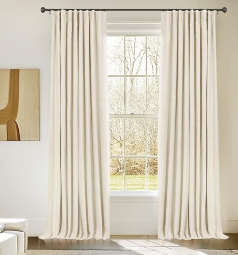 INOVADAY 100% Blackout Curtains for Bedroom, Black Out Curtains 90