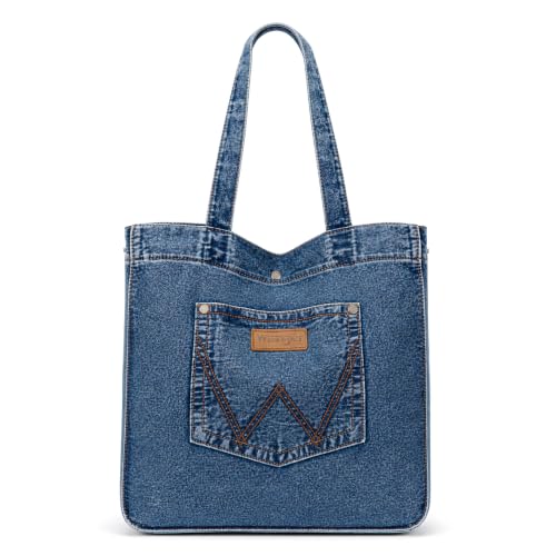 Image of Montana West Wrangler Denim Tote Bag for Women Purses for Work Travel Everyday