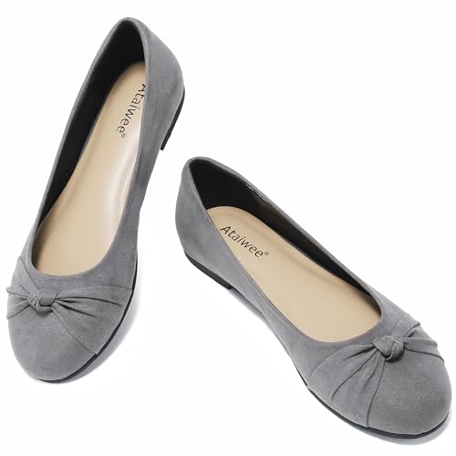 Image of Ataiwee Women's Wide Width Flats Shoes - Ladies Cute and Comfortable Dress Ballet Shoes.
