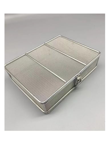 Cesta de esterilización de acero inoxidable con tapa, bandeja de malla para almacenamiento de instrumentos de laboratorio en hospitales y clínicas