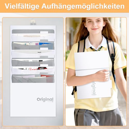 Yuunaie Wandordner Organizer mit 6 Fächern, Hängeregistratur-Organizer für Klassenzimmer und Büro, A4-Papier, Akkordeon, zum Organisieren von Aufgaben, Akten, Sammelalben