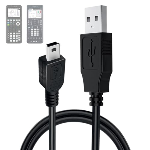 TI 84 Plus CE Charger: TI-84 Nspire Charging Cable - TI84 Graphing Calculator Charge Cord for Texas Instruments C Silver Edition Ti-nspire CX CAS II C TI-83 TI-85 TI-89 TI-84 Plus CE (5ft)