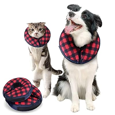 Inflatable Dog Collar, Super Soft Pet Recovery Collar for Dogs and Cats, Pet Inflatable Collar for Surgical Recovery, Protective Dog Cones, Cone of Shame for Cats, Elizabeth collar for dogs, Large…