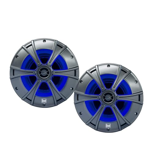 Image of Dual Electronics DMS8027 8 inch 2-Way Marine Speakers with Blue illumiNITE LED Lighting