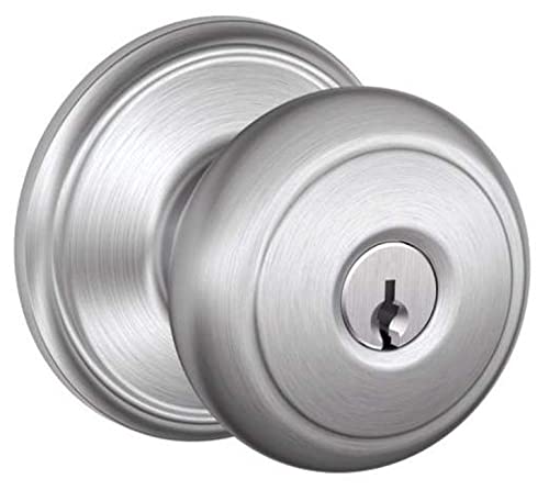 Schlage F51A Andover 626 Andover Entry Door Lock Satin Chrome Schlage F51A Andover 626 Andover Entry Door Lock Satin Chrome