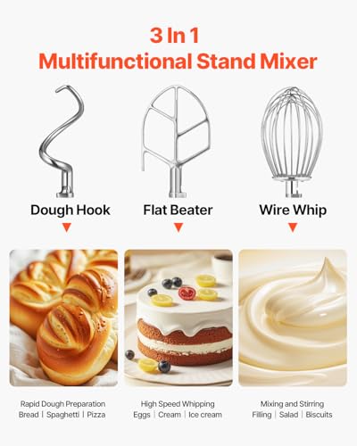 Happybuy 15Qt Commercial Food Mixer with Timing Function， Commercial Mixer 600W Stainless Steel Bowl Heavy Duty Electric Food Mixer Commercial with 3 Speeds Adjustable, Perfect for Bakery Pizzeria