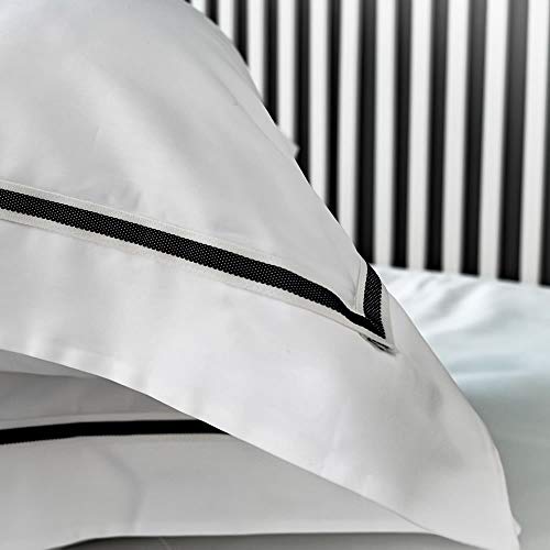 Harmony - Egyptian Cotton 300 Thread Count Pillowcase Oxford, 50x75+5 cm, Luxury Bedding Made in Portugal, White, Set of 2 - Image 2