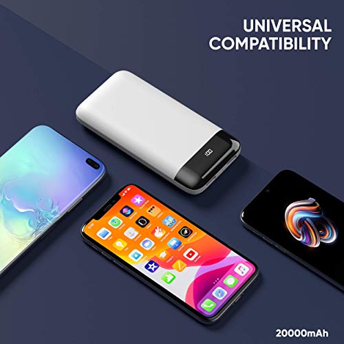 Image of Vaku Luxos Swadesi Power Bank Fast Charge Power Bank 20000 mAh with Digital Display and Micro /Type C Outputs [Make in India] - White