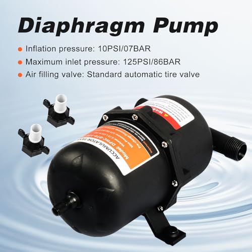 Image of Pre-Pressurized RV Accumulator Tank 0.75L 125PSI,1 /2 MNPT Port Fitting,Reduces Pump Cycling and Smooths Water Flow for Marine, RV, and Off-Grid Systems (0.75L-125PSI-Accumulator Tank)