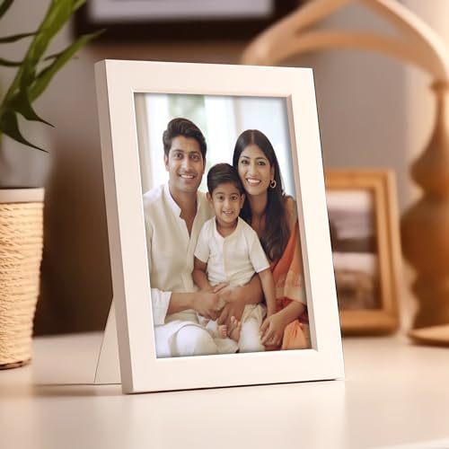 Amazon Brand - Solimo Personalized Synthetic Table/Wall Photo Frame | Plexi Glass | Frame for Home and Office Decoration | 4x6 Inches (White) - Image 3
