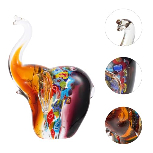 Statue éléphant en verre stable pour décorer sans risque de chute