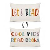 Rusenbao Kids Classroom Reading Corner Decor Throw Pillows Covers 20 x 12