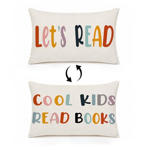 Rusenbao Kids Classroom Reading Corner Decor Throw Pillows Covers 20 x 12