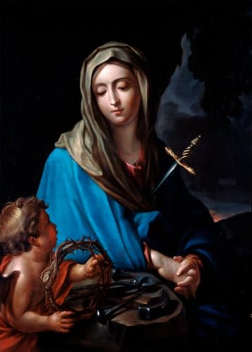 Lienzo religioso Vergine del Dolore de Carlo Dolci: elegancia ideal para tu salón