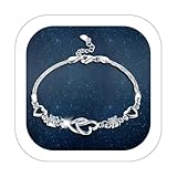 TWIFER 925 Sterling Sliver Dainty Heart Jewelry, Star Charms Bracelet, Sea Bracelets Birthday Anniversary Christmas Valentines ifts for Women Mom Her Wife Lady, one piece, clearance sales today deals