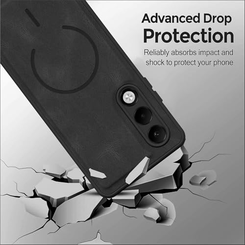 Image of SBMS Back Cover for Oppo K13x 5G / A5 5G | Ultra Slim Soft Rubberised Hard Case | Oil Feel Soft Leather Back | Mag-Safe Design (Mag-Safe Not Support) | Camera Protection Case for Oppo K13x (Black)