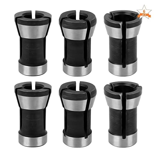 6-Piece Steel Router Collet Set