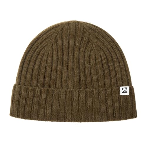 TOP-EX Übergroße L/XL/XXL 100% Merinowolle-Beanie-Mütze mit Fleece-Futter Warm für kaltes Wetter Winter, armee-grün, M/L