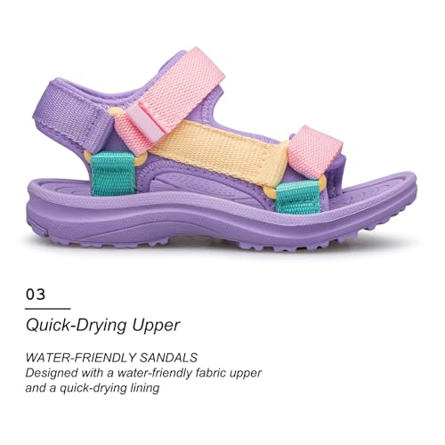 Image of vibdiv Boys Girls Sandals Open-Toe Summer Outdoor Unisex Child Sport Sandals Athletic Lightweight(Toddler /Little Kid /Big Kid)