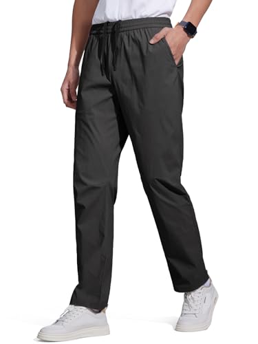 FREE SOLDIER Men's Elastic Waist Lightweight Water Resistant Quick-Dry Hiking Outdoor Casual Sweatpants Pants