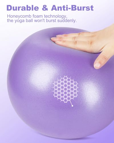 Image of 9 Inch Pilates Ball Small Exercise Ball, Workout Ball for Barre, Pilates, Yoga, Stability, Workout, Balance, Fitness at Gym Home Office