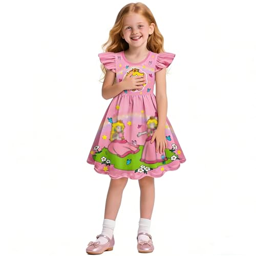 Toddler Cartoon Dresses Princess Dress for Girls Graphic Outfit Birthday Gift Green