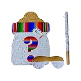 APINATA4U Gender Reveal Pinata Kit (17.5x13.5x3.5 Inch) - Baby Bottle Shape for Fiesta Theme - Complete with Stick and Mask - Cinco de Mayo Celebration Fun!