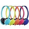 Kids Headphones Bulk 5 Pack Multi Color for School Classroom Students Children Teen Boys Girls and Adults (Mixed)