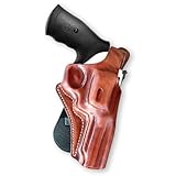 Masc Leather Paddle Holster with Thumb Break Fits S&W N Frame Model 29/629 Standard Barrel 44 Magnum 4'' Barrel, R/H Draw, Brown Color #1259#