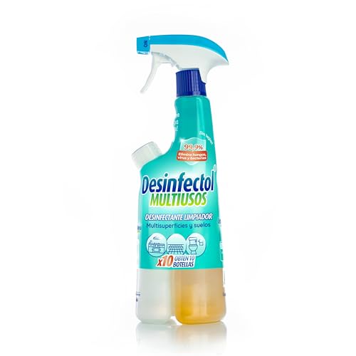 Concentralia Desinfectol Multiusos | Desinfectante Concentrado: obtienes 7,5L = 10 Unidades de 750 ml | Desinfectante Multisuperficies y Suelo | Viricida, Fungicida y Bactericida | Rellena y reutiliza
