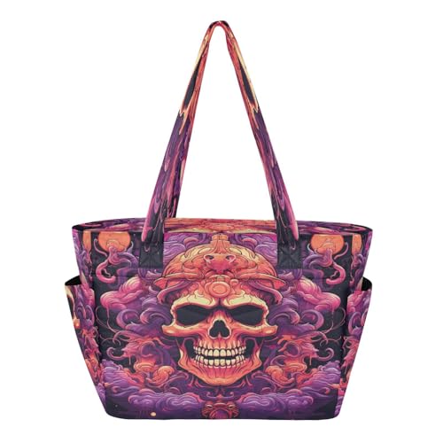 Sac de plage voyage art monstre crâne cabas femmes grand format