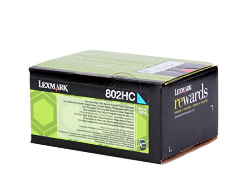 Toner cyan Lexmark CX 410 e 802HC 80C2HC0 consommable original laser 3000 pages