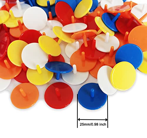 Adhere Golf Ball Markers 50 100 pcs Plastic Position Ball Marker Quarter Size 0.94 inch Flat Golf Ball Marker Mix Colour
