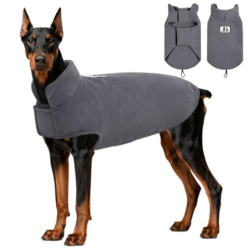 DENTRUN Reversible Dog Coat - Windproof Polar Fleece Vest with...